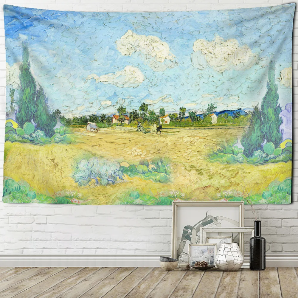 Гобелен с принтом Ван Гога знаменитый гобелен изображением звездного неба