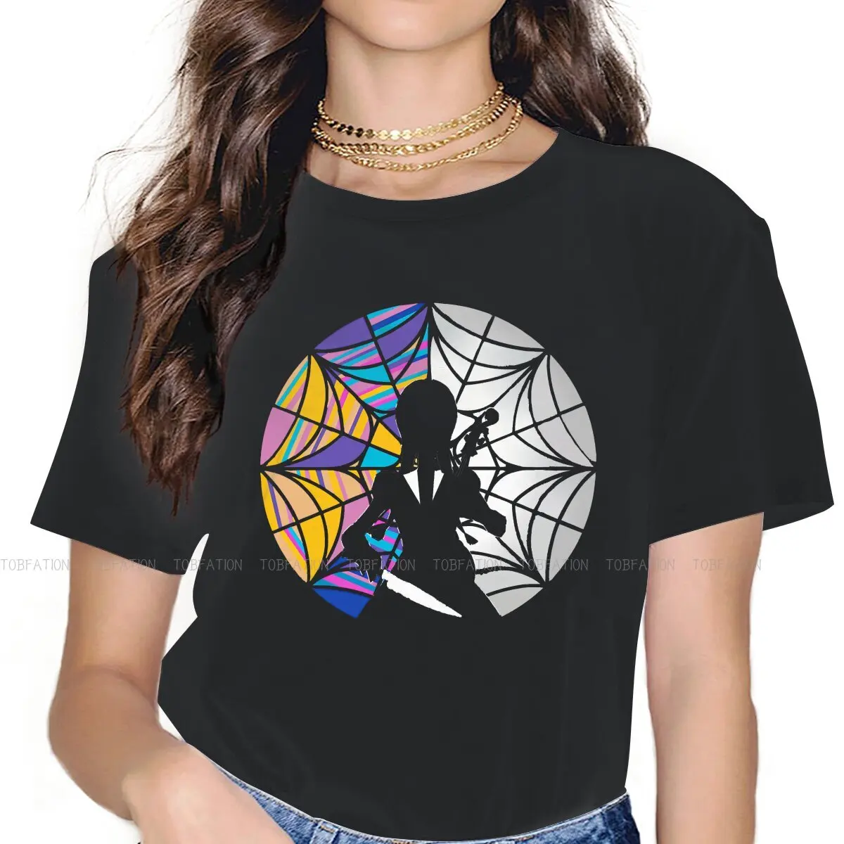 

Женские футболки с витражом, Готическая винтажная Женская одежда в стиле сред, большие хлопковые топы с графическим рисунком