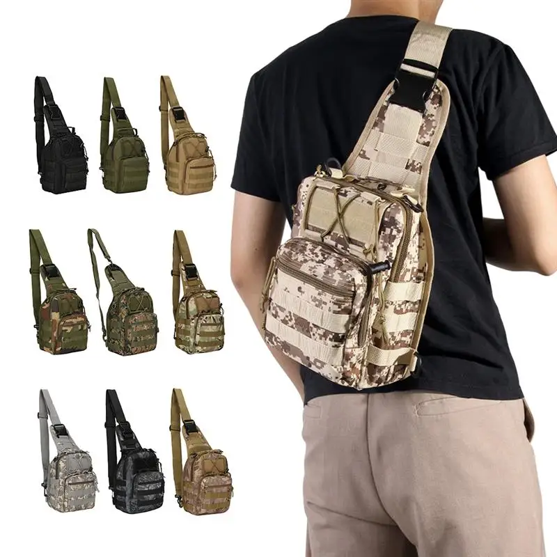 

Men Fashion Chest Bag Zipper Camping Shoulder Bag Hiking portable Oxford Cloth Pack for Outdoor Hunting for Gifts