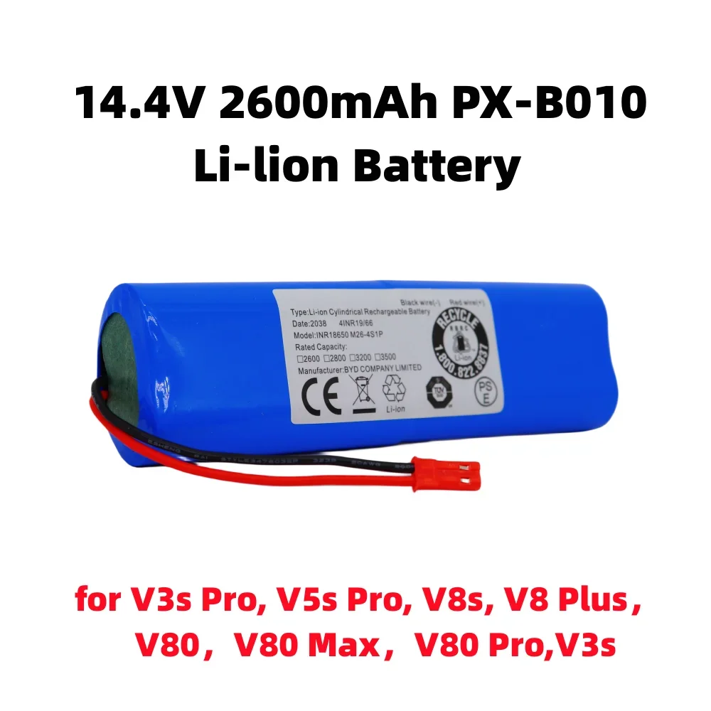 Фото Литиевая батарея 14,8 В, 2600 мАч для ILIFE V3s Pro V50 V5s Pro V8s V80 Max B5 Max S5 Pro X750, аккумулятор для робота-пылесоса №2