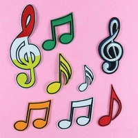 8pcs cartoon color musical note series patches for on clothing pants diy ironing embroidery patch appliques clothes accessories