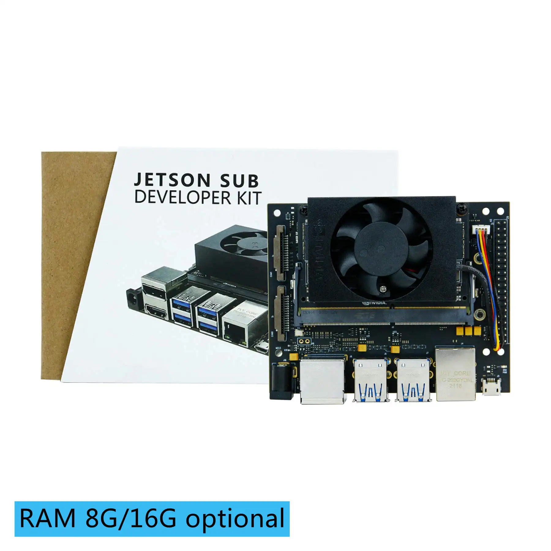 Jetson Xavier NX Developer Kit 16G eMMC Version with Core Module Artificial Intelligence Python Programming with 128G NVMe SSD