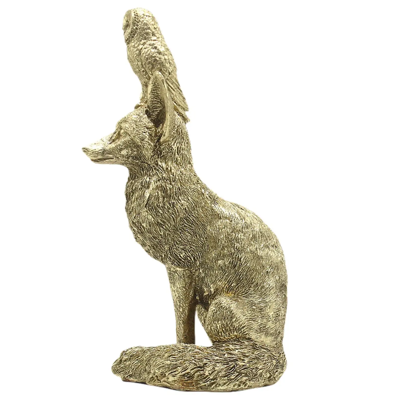 Фигурка Лисы И Совы Креативная Скульптура Из Смолы Мультисценарное Украшение