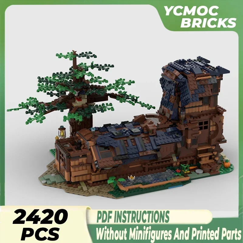 Moc строительные блоки средневековая модульная сказка обувной домик технические