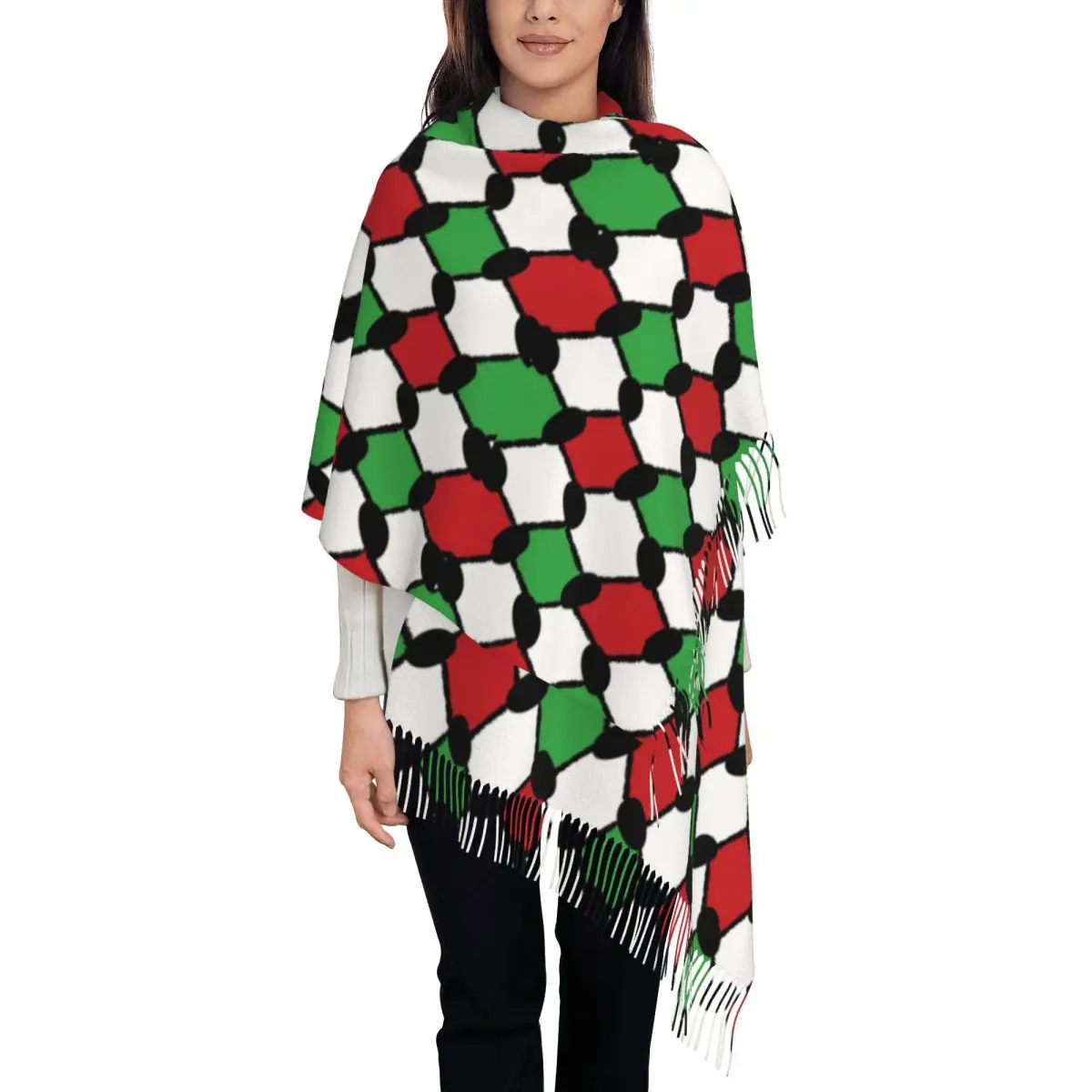 Женский разноцветный шарф-хомут осенне-зимний из пашмины