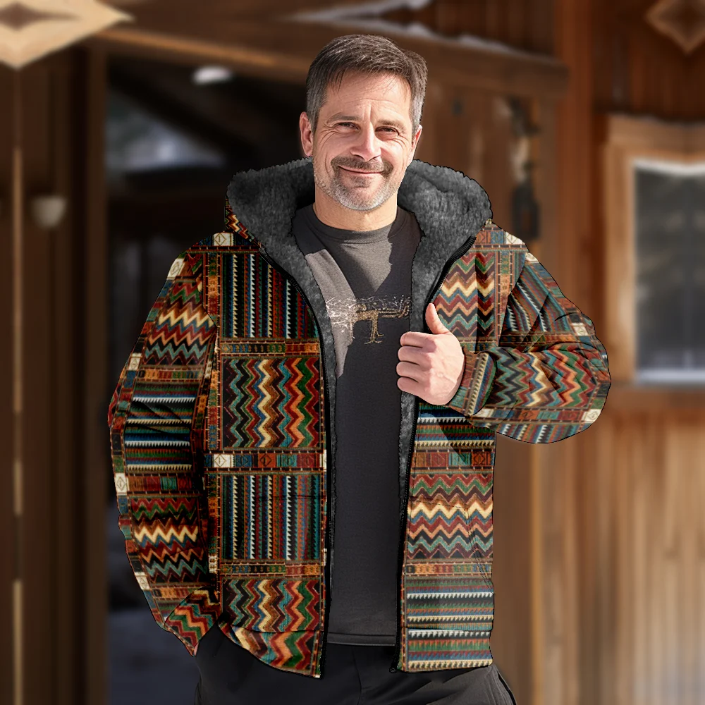 Мужские зимние куртки пальто хлопковая одежда с рисунком в ретро-полоску