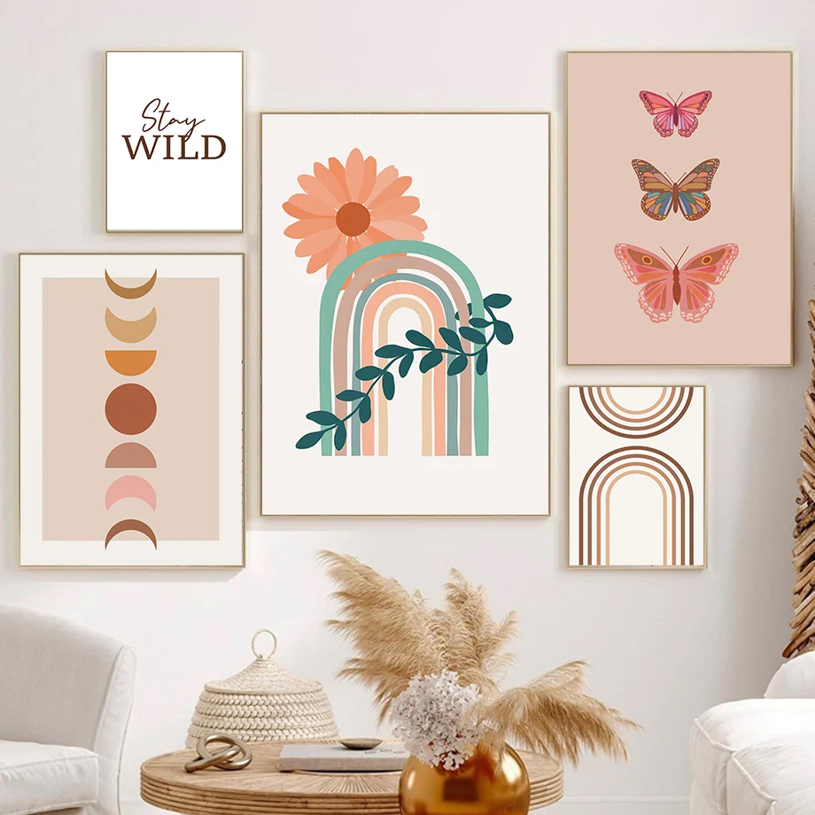 

Rainbow Sun Flower Abstract Landscape Nursery Wall Art Canvas Painting Posters And Prints Wall Pictures Baby Kids Room Decor