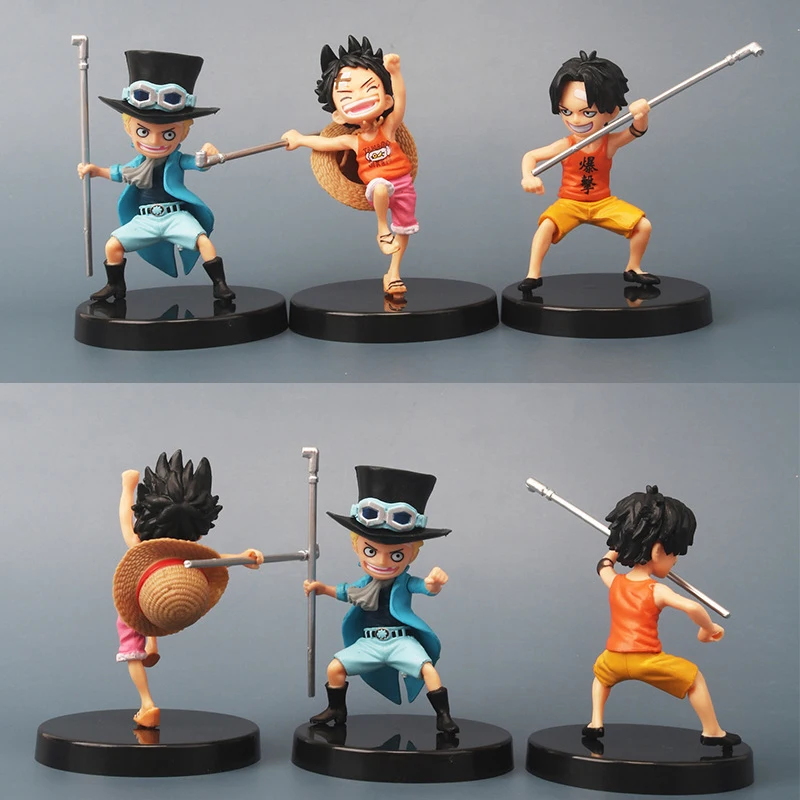 

3 шт. Аниме One Piece Фигурка Обезьяна D Luffy Ace Sabo детство три брата Набор ПВХ экшн-фигурки коллекционные модели игрушки кукла