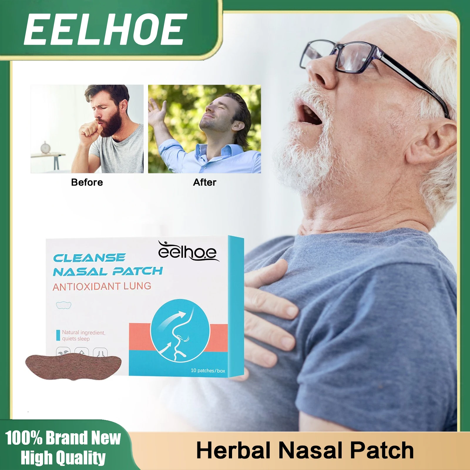 

Herbal Nasal Patch Stuffy Itchy Runny Nose Sneeze Relief Improve Breathing Nasal Congestion Treatment Sticker Health Care 10pcs