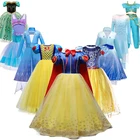 Детское платье принцессы для девочки, Белоснежка, Анна, Эльза, жасмин, Русалка, модная одежда, костюм на день рождения, карнавал, вечеринку, наряд Рапунцель