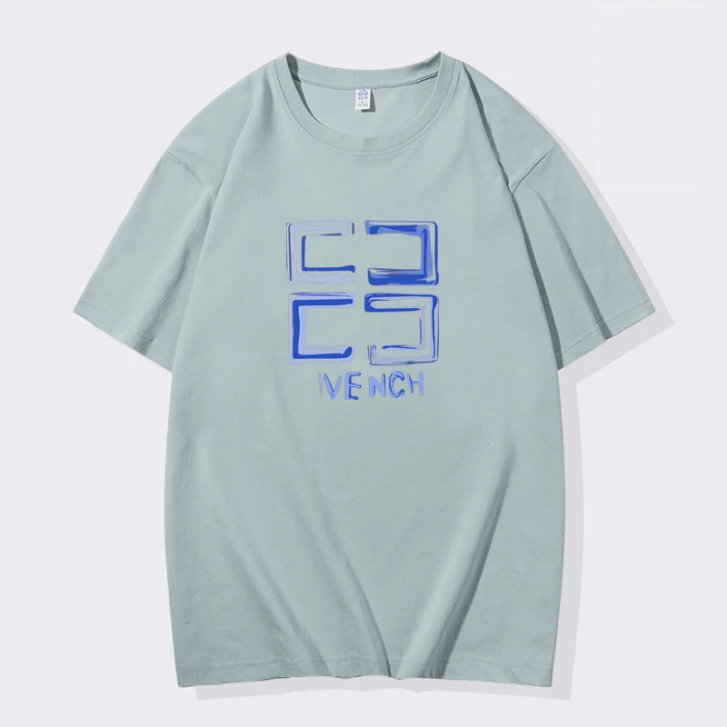 

Summer Luxury Cotton T-shirt Print Men's Tshirt O-neck Simple Pattern Short Sleeve Man Street Casual Women's Y2k Streetwear Top