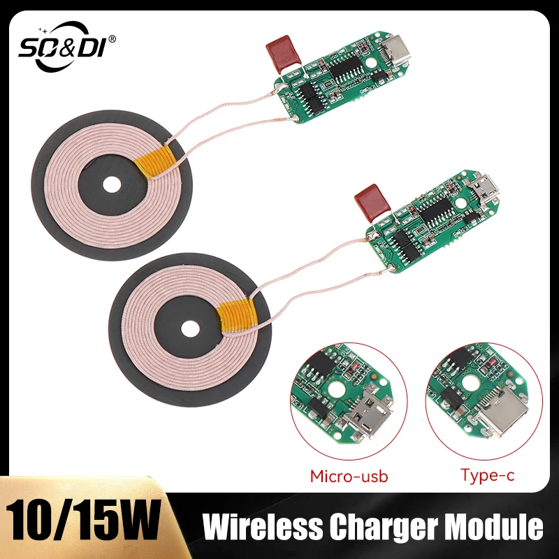 

10/15W High Quality Standard Qi Fast Charging Wireless Charger Module PCBA Circuit Board Coil DIY Transmitter Module