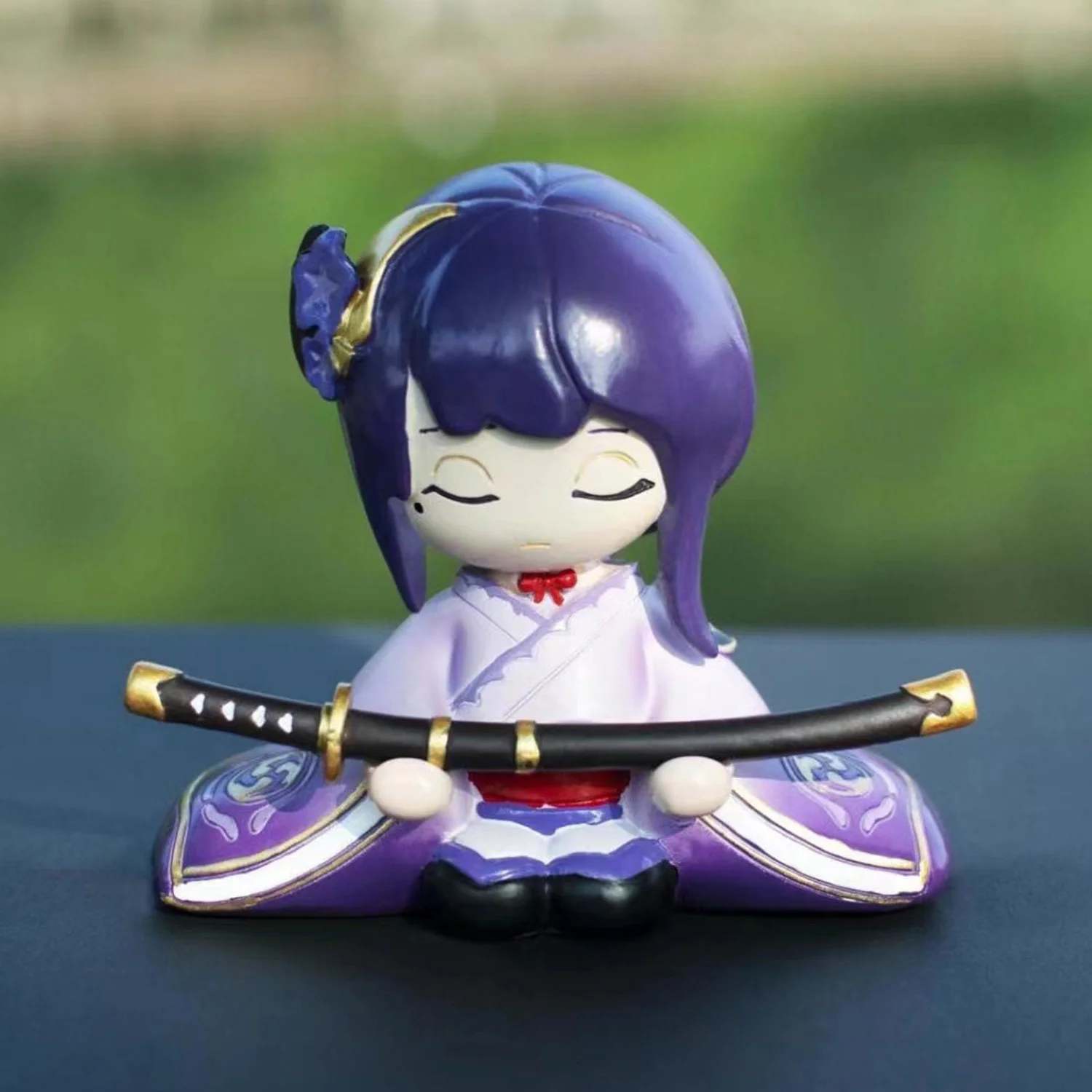 

Game Genshin Impact Cosplay Raiden Shogan Resin Figure Figurines Kawaii Miniatures Ornaments Gifts Collection Raiden Shogun