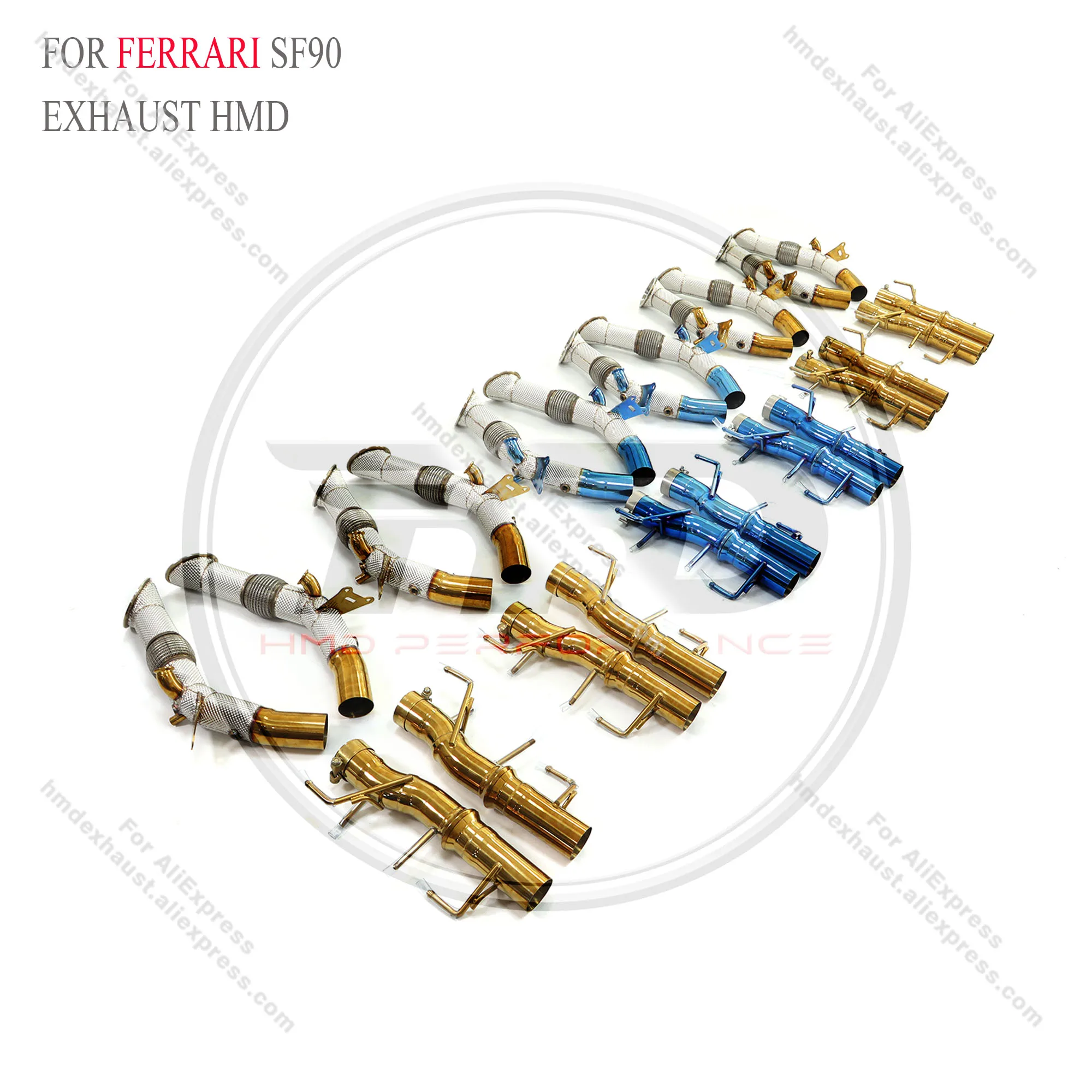Выхлопная система HMD из нержавеющей стали Performance Catback Полный выхлоп для Ferrari SF90 2019+