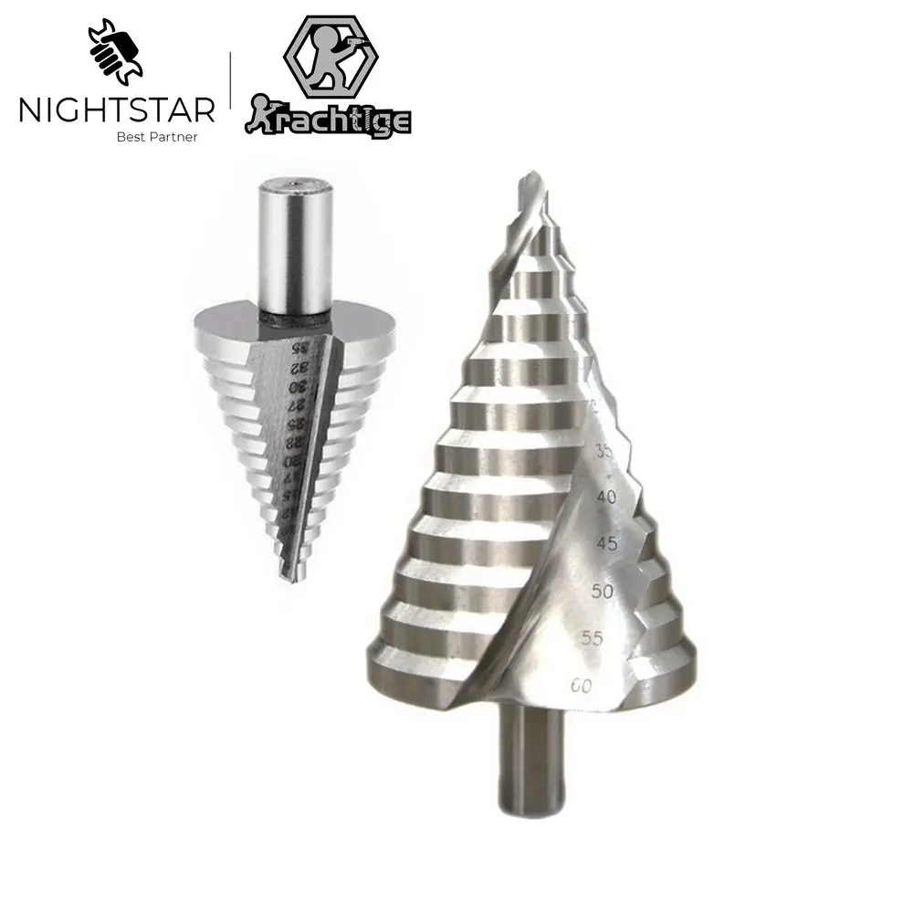 5-35mm 6-60mm Step Cone Drill Bits Hole Cutter Bit Set Fluted Edges HSS Step Core Triangle Shank for Wood Metal Drilling