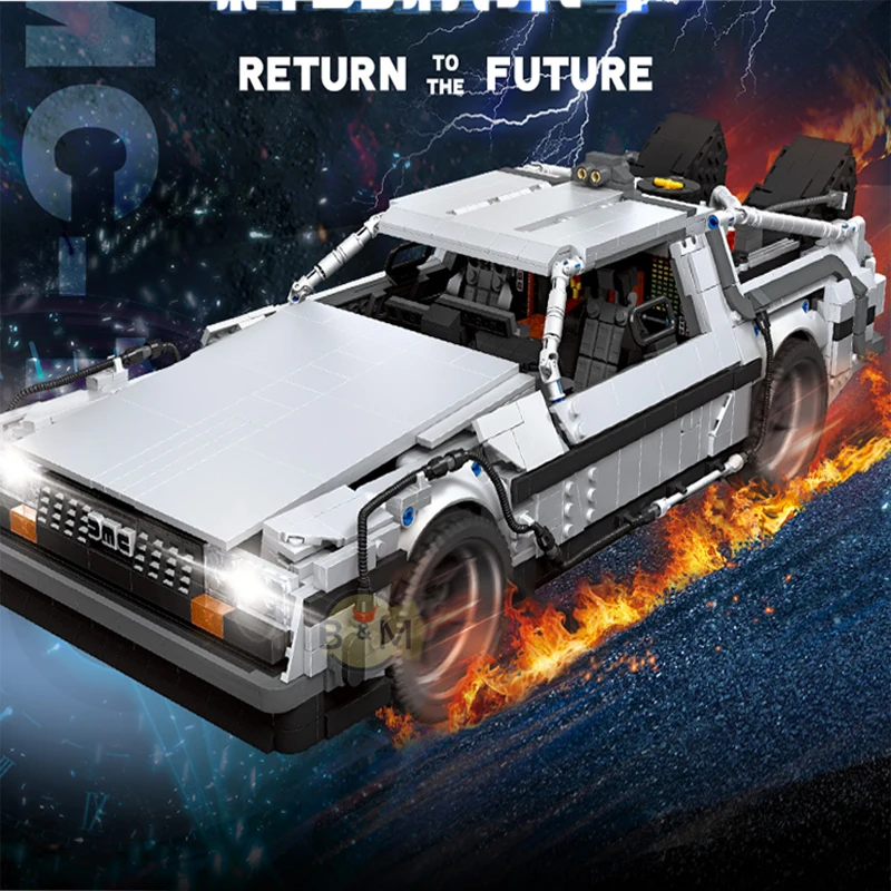 

Return To The Future DeLorean DMC-12 Time Machine 10330 Creative Expert Racing Car Moc Brick Technology Model Building Blocks