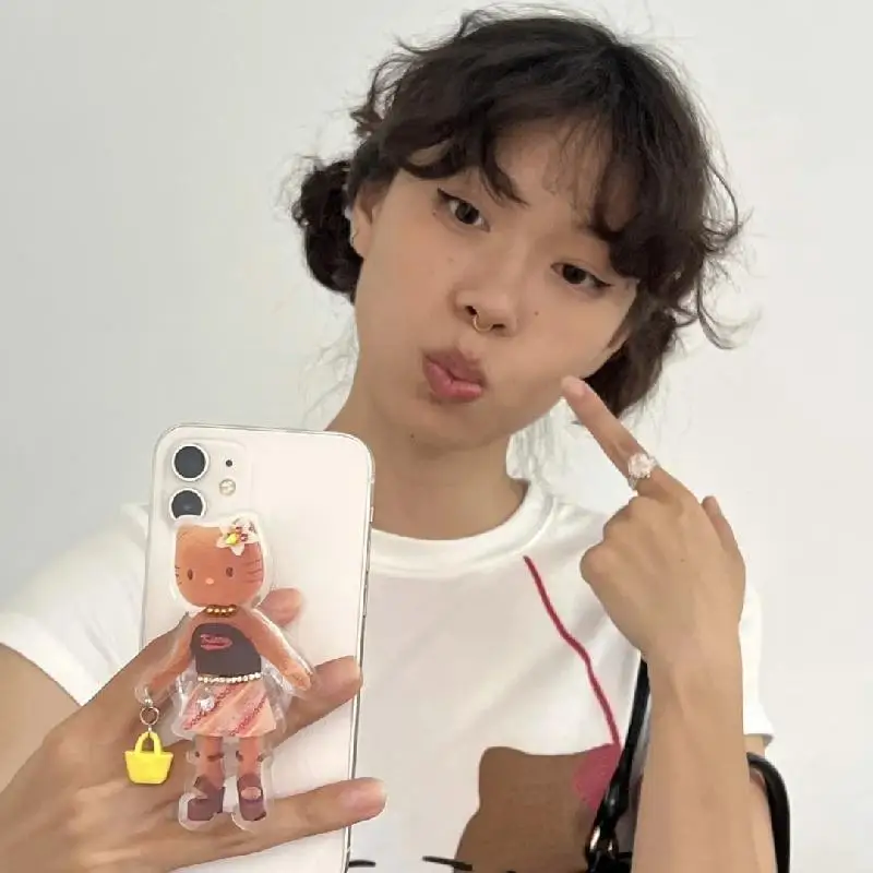 Sanrio Hello Kitty с коротким рукавом спереди и плечами летняя хлопковая футболка