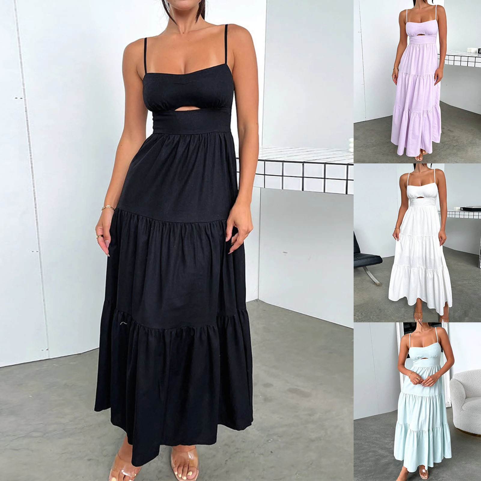 

Модный женский летний сарафан, элегантное платье-рубашка с рукавами-фонариками и оборками на подоле, повседневное свободное платье Вечерние, платья