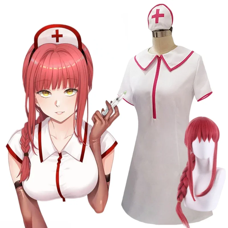 

Anime Chainsaw Man Makima Cosplay Costumes Nurse Sexy Uniform Dresses Halloween Costumes for Women Vestido Role Play Clothing