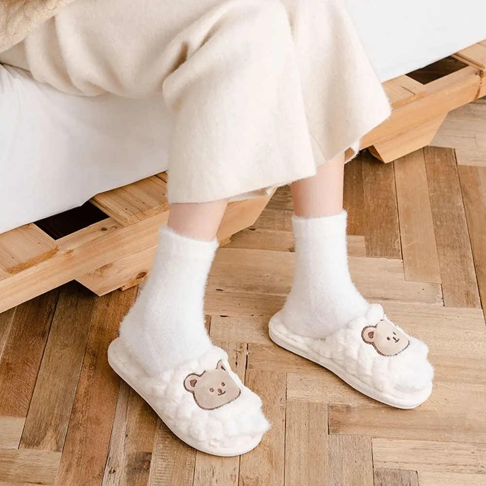 

Women Thick Five Finger Socks Winter Warm Colorful Coral Fleece Fluffy Toe Socks Soft Cozy Hosiery Female Floor Slippers