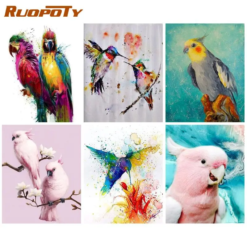 

RUOPOTY DIY Diamond Embroidery Bird Diamond Painting Animals Full Square Drill Display Diamond Mosaic Home Decoration