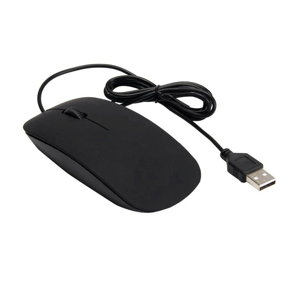 

Wired USB Optical Mouse For Pc Laptop Computer Scroll Wheel Black Mice