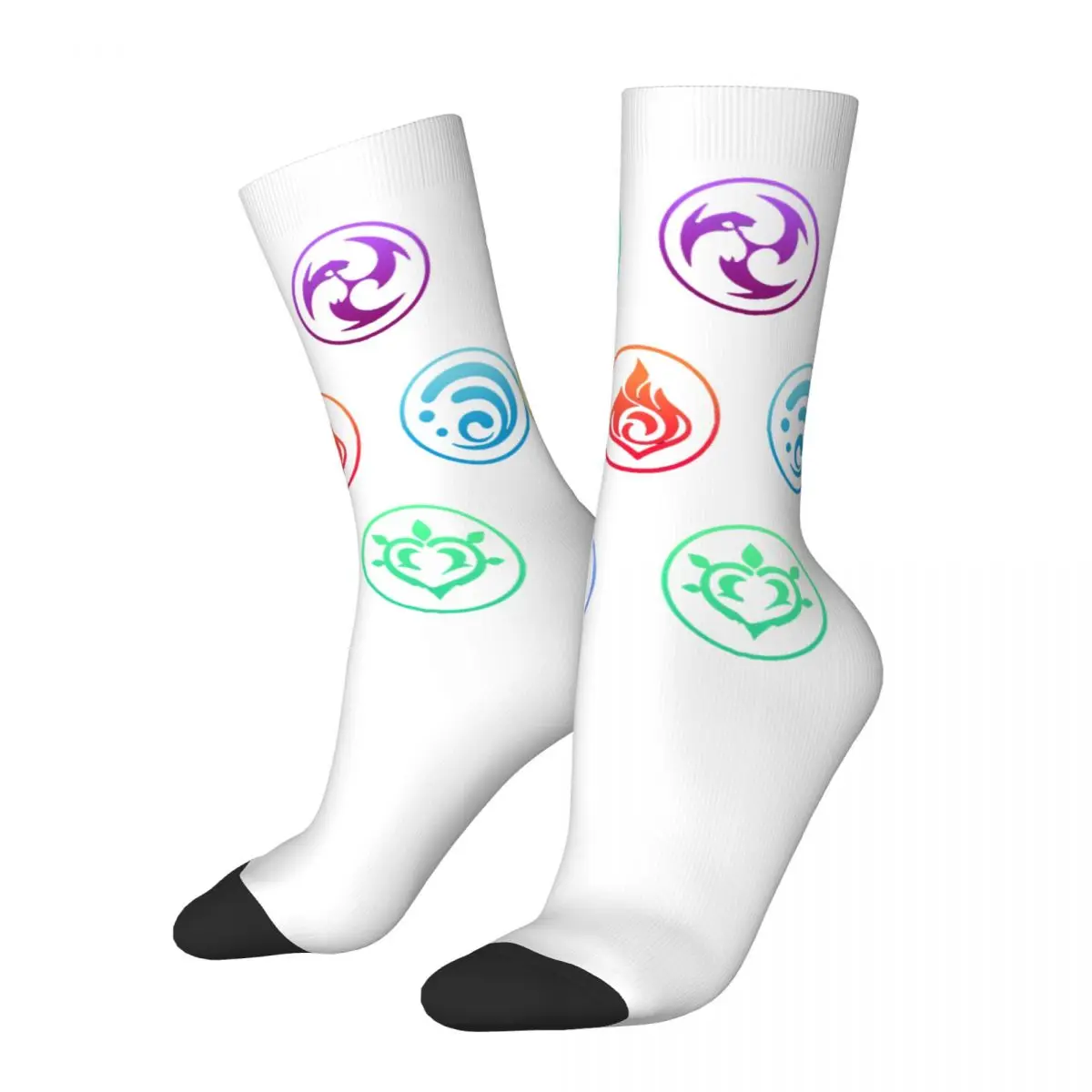 

Elements Impact Combo Sigil Genshin Impact Fantasy World Tiwatt Socks Male Mens Women Summer Stockings Polyester