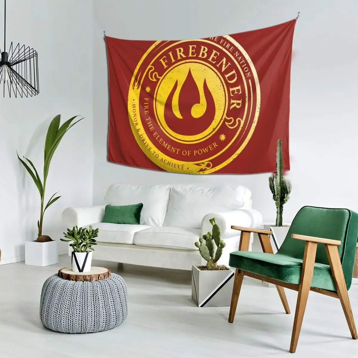 ATLA Firebender Символ: Дизайнерский гобелен в стиле аватара украшения для спальни