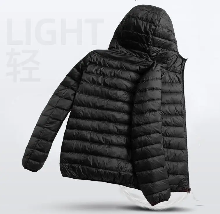 Ультралегкая белая куртка на утином пуху мужская водонепроницаемая