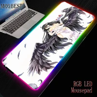 mrgbest 900x400x3mm japan anime character overlord character rubber mouse pad non slip keyboard desk pad large rgb mouse pad led