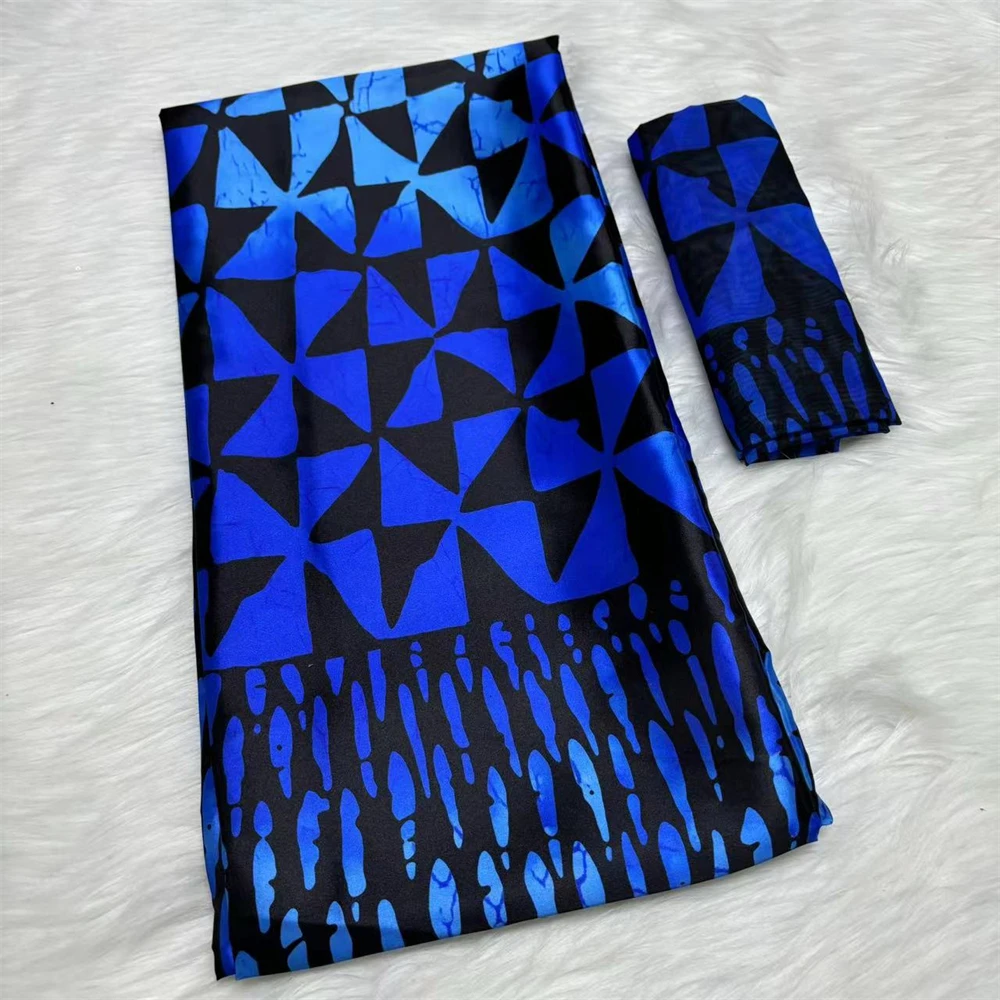 Африканская шелковая вощеная ткань Высококачественная атласная 4 + 2 ярда с