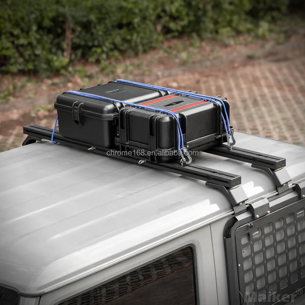 Фото Алюминиевые рейлинги на крышу автомобиля для Suzuki Jimny JB64 JB74 4x4, внедорожные поперечины, аксессуары, черные, Maike №2