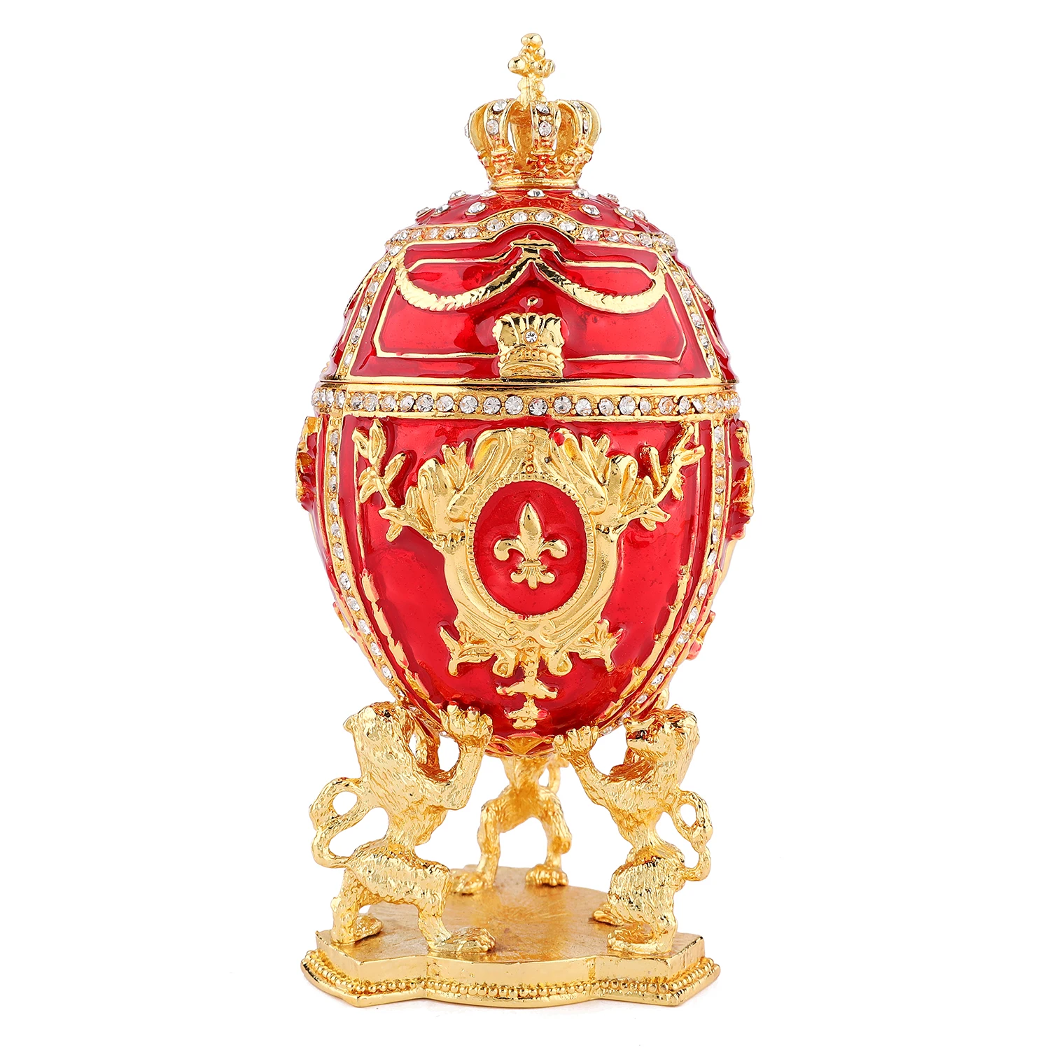 QIFU Большой Королевский Красный Фиолетовый Белый Пасхальный фаберж яйцо стиль