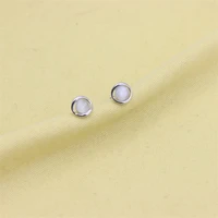 zfsilver 100 s925 sterling silver fashion lovely opal round stud earrings for women girls charm jewelry accessories party gifts