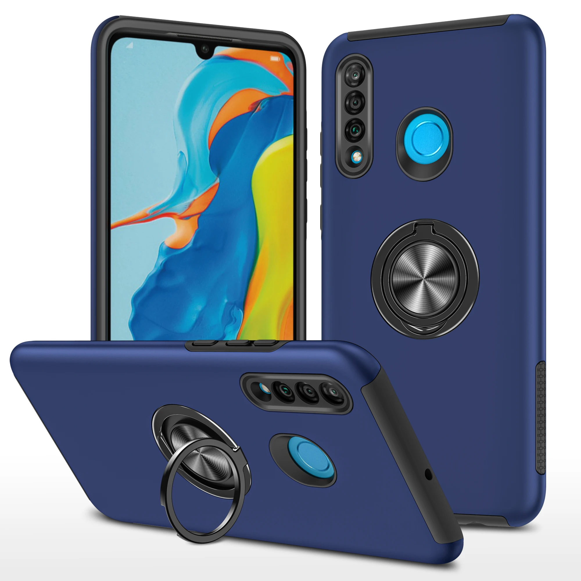 

Shockproof Armor Case For Huawei Y7A Y9A Y8P Y9 2019 Psmart2021 psmarts huawei P30lite Ring Magnet Cover