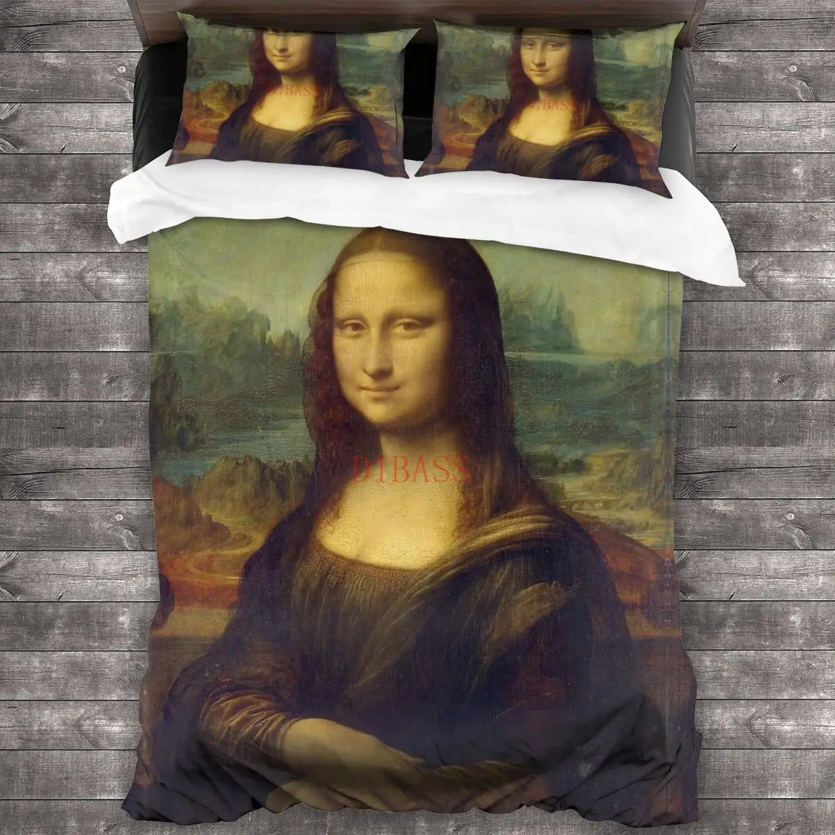 

Mona Lisa Soft Microfiber Comforter Set with 2 Pillowcase, Quilt Cover With Zipper Closure King Size Comforter Cover