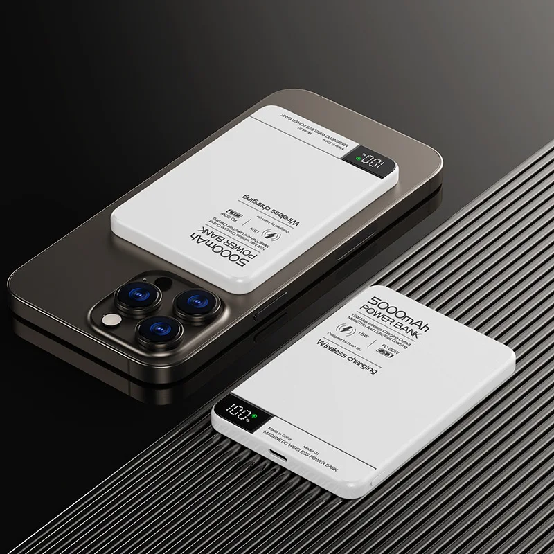 Фото 10000 мАч Power Bank Магнитное беспроводное зарядное устройство Qi PD20W Сверхбыстрая зарядка Powerbank для Magsafe iPhone Samsung Huawei Xiaomi №3