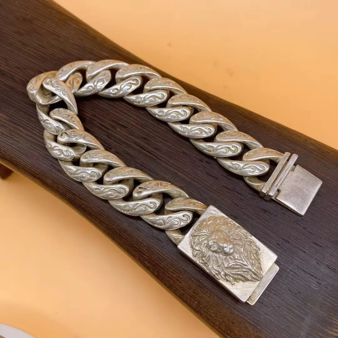 Китайская Миниатюрная модель льва Miao из серебра ручной работы Коллекция