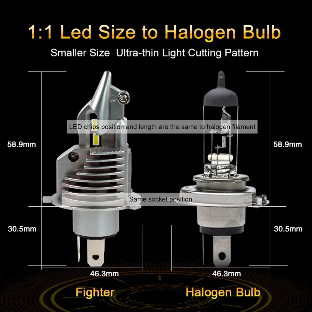 

Front Fog Lights LED Headlight Bulb 11V-30V 1x 4800lm 6500K Accessories
