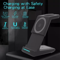 30w magnetic wireless charger stand for iphone 13 12 11 xr 8 apple watch 3 in 1 qi fast charging dock for airpods pro iwatch 7 6