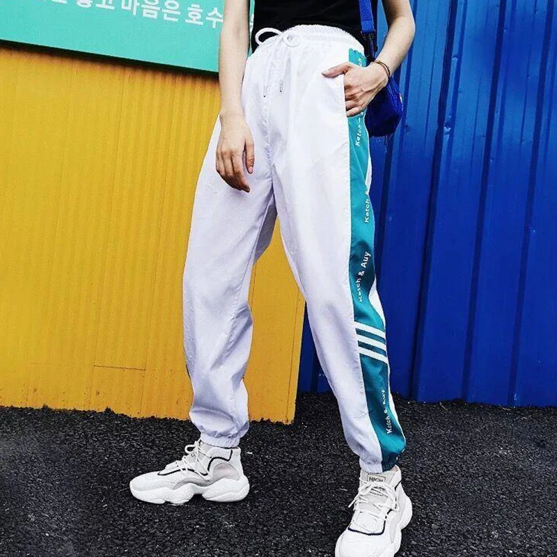 

Pants Sport Graphic Sweatpants Women Korean Hippie Punk Baggy Harem White Black Jogger Pants High Waist Jogging Femme Oversize