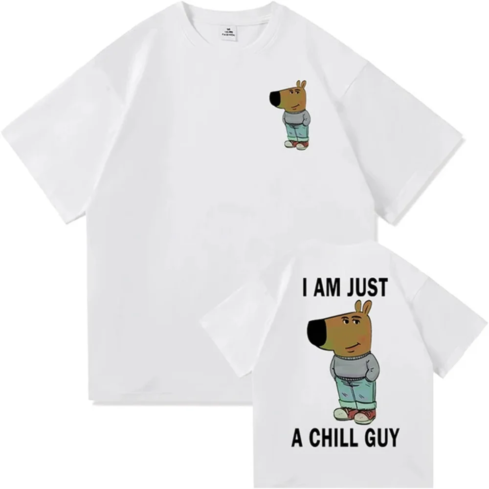 Chill Guy High Quality Cotton top designer harajuku graphic men Tee y2k 2000s man clothes