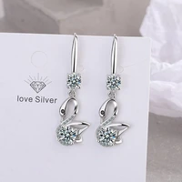 2022 new earrings white copper all match zirconium earrings black eye swan earrings for women luxury jewelry for girls