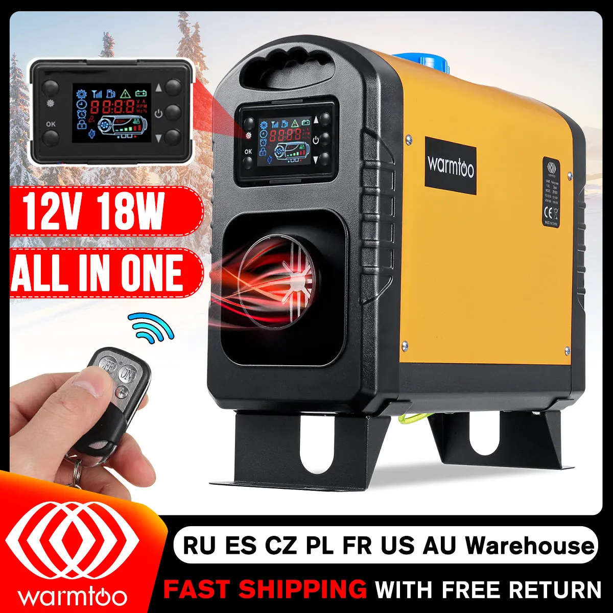 

Big Sale 12V 8KW Air Diesel Heater 8000W All In One Air Parking Heater With Remote Control Mini Car Heater for Trucks Boats Bus