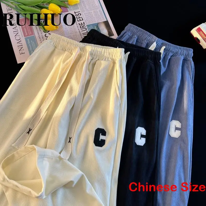 

RUIHUO Corduroy Casual SweatPants Men Joggers Streetwear Pants For Man Sweatpants Chinese Size 3XL 2023 Spring New Arrivals