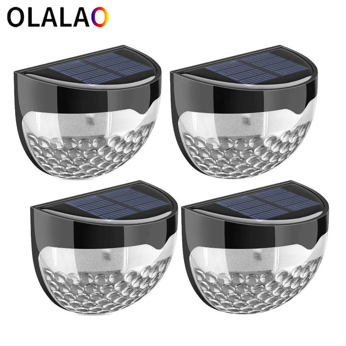 

4 Pcs Solar 6 Bright LED Fence Wall Lights Outdoor Garden Shed Waterproof IP65 Light For Patio Yard Garage Stairway Gate Door