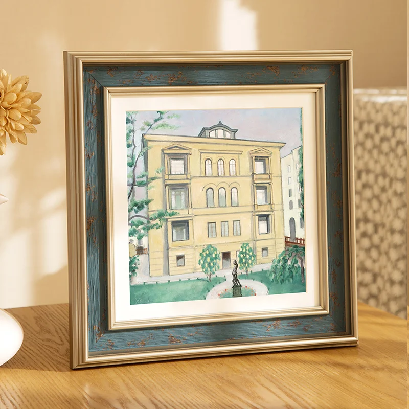 

American Style Vintage Painting Frame Square Certificate Art Embroidery Frame Classic Creative Cadre Photo Paintings Wall Decor