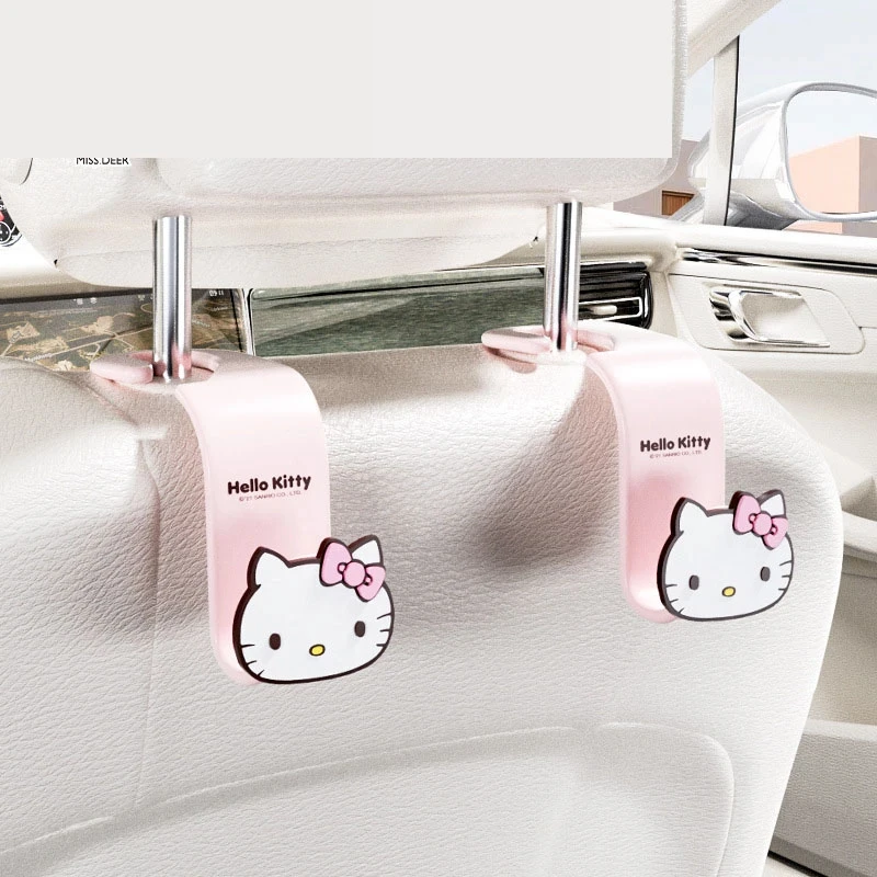 Kawaii Sanrio Hello Kittys Cartoon Car Seat Headrest Hook Car Back Seat Organizer Hanger Storage Cartoon Car Accessories Gifts