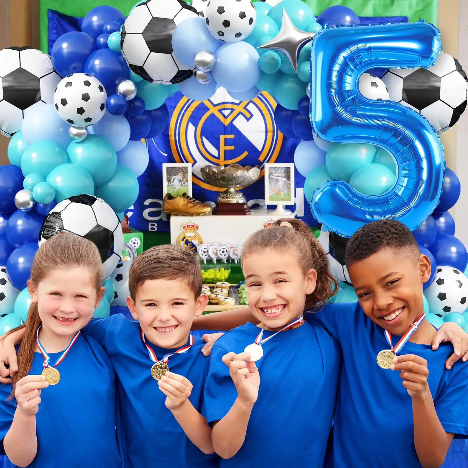 Футбольная тема воздушные шары арочный комплект украшение на день рождения для