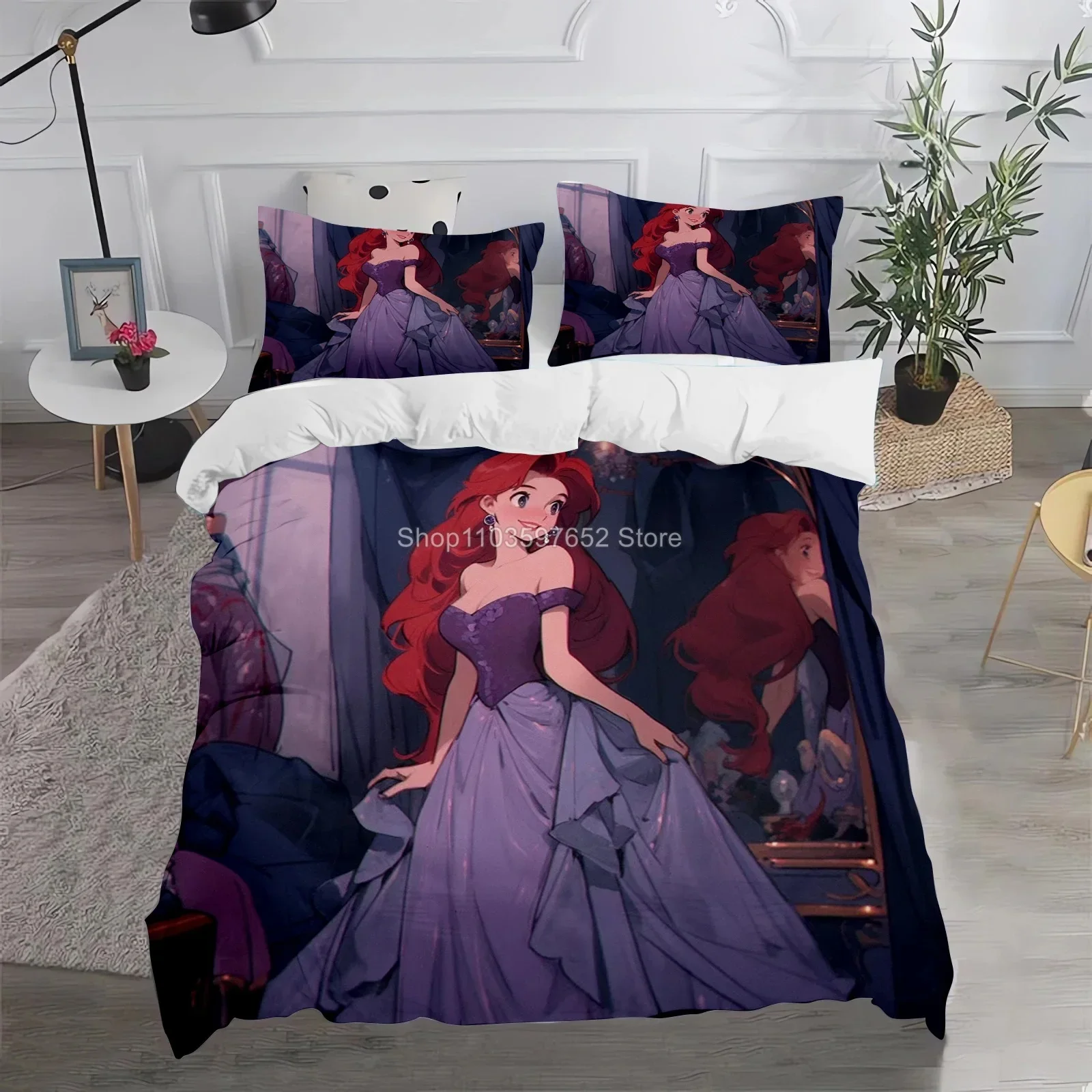 Детский комплект постельного белья с 3d-изображением красавицы и чудовища